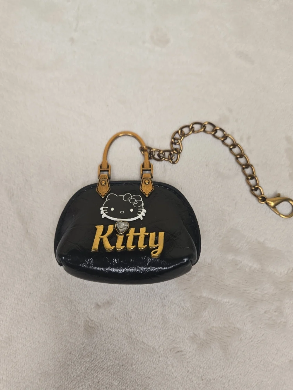 Hello Kitty Mini Black Patent Handbag Keychain